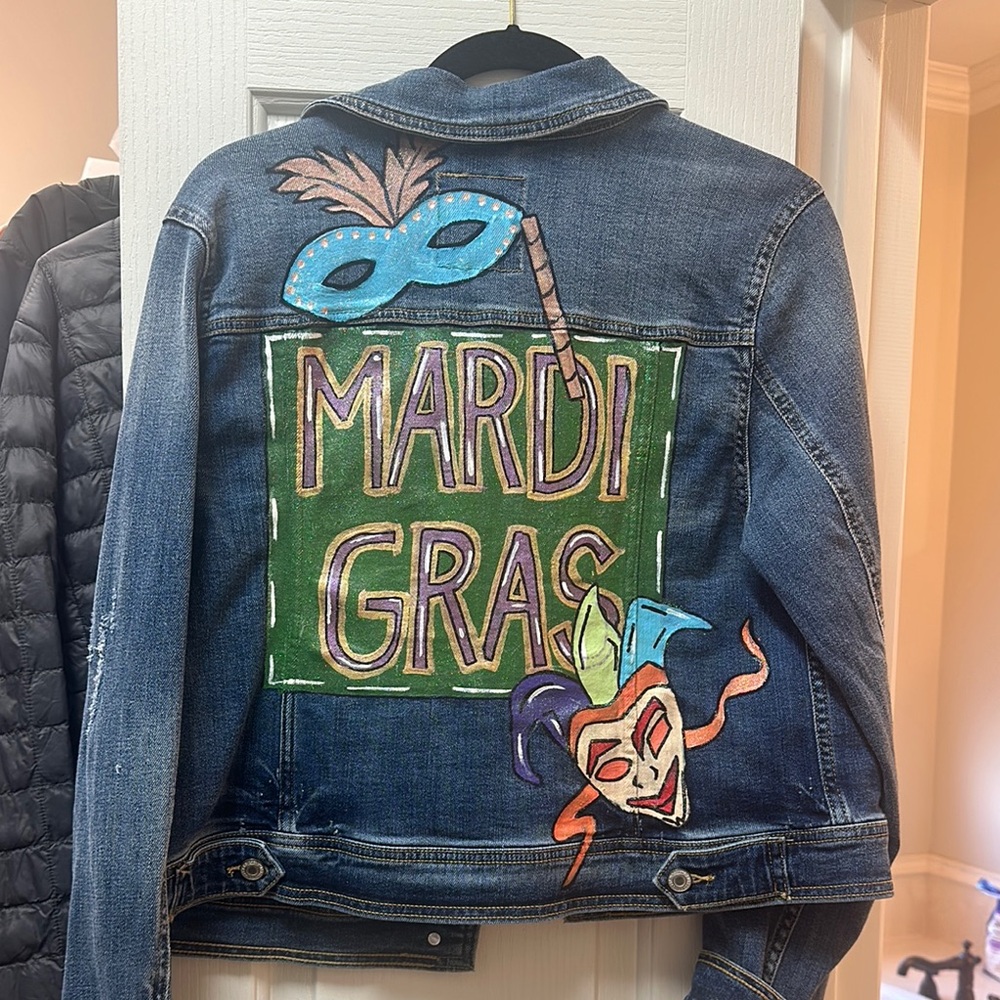 Custom Mardi Gras Denim Jacket